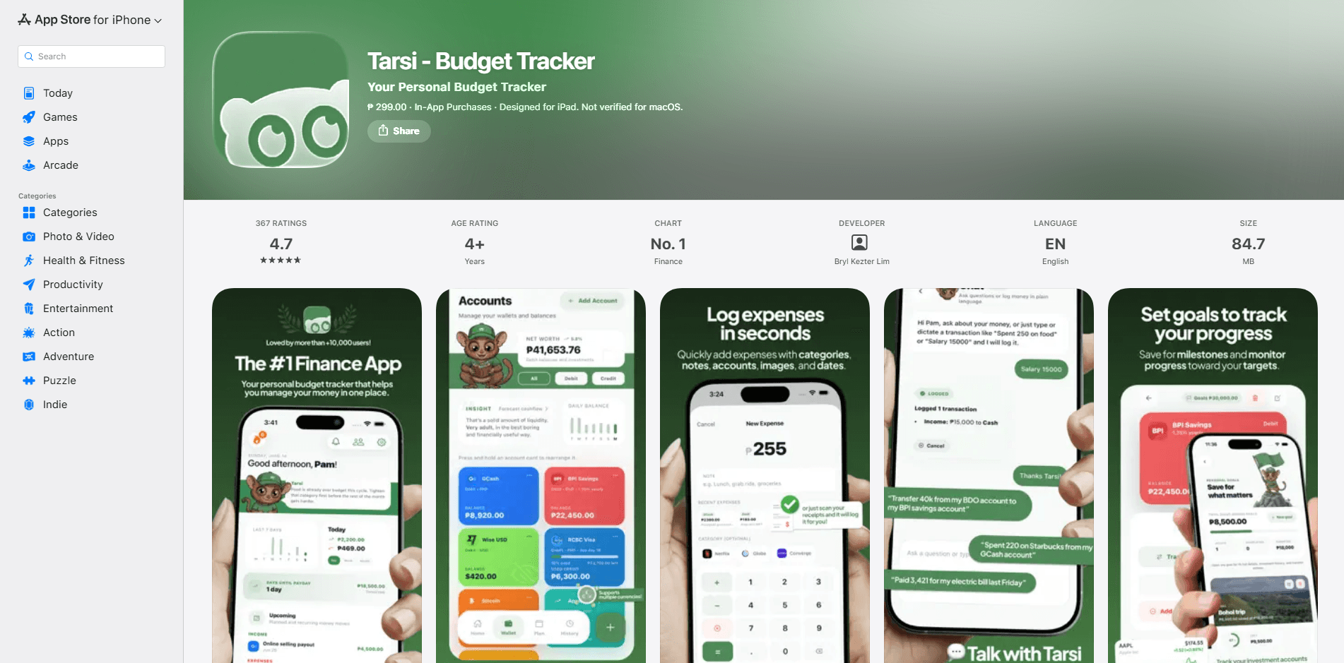Tarsi - Budget Tracker